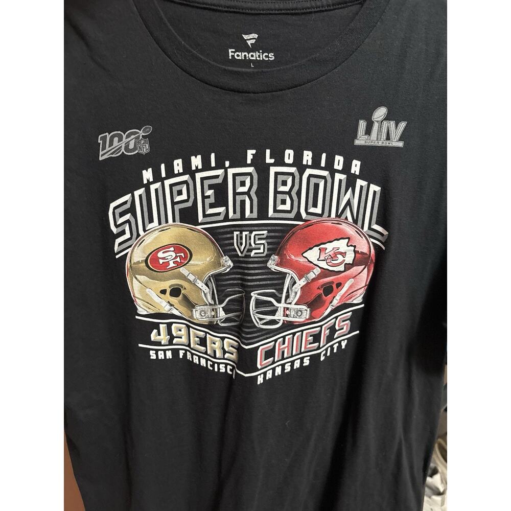 Chiefs 49ers Super Bowl T Shirt Size Large